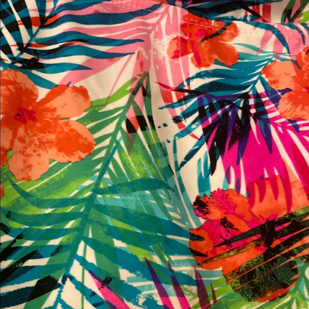 Tropical Print Women's Swim Top - Picture 2 of 4